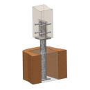 Pfostenträger T-Form in Beton mit Rohrdolle Gutzeit - Höhe: 300 mm 10 Stück