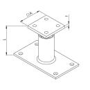 Pfostenträger Typ P höhenverstellbar zum aufdübeln Gutzeit 160x180-250x8 10 Stück