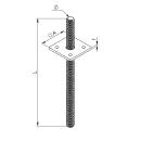 Pfostentröger für Beton Gutzeit M 24 x 500 mm Platte: 80x80x8 mm 10 Stück