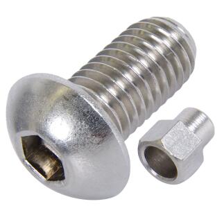 Flachrundkopf-Sicherheitsschrauben ISK mit Stopfen Edelstahl A2 M 8x10 100 Stück