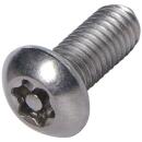 Flachrundkopf-Sicherheitsschrauben TX + Pin Edelstahl A2 M 10x16 TX-PIN 45 100 Stück