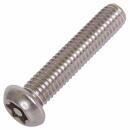 Flachrundkopf-Sicherheitsschrauben TX + Pin Edelstahl A2 M 4x35 TX-PIN 20 100 Stück