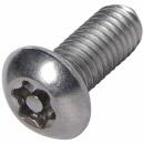 Flachrundkopf-Sicherheitsschrauben TX + Pin Edelstahl A2 M 4x35 TX-PIN 20 100 Stück