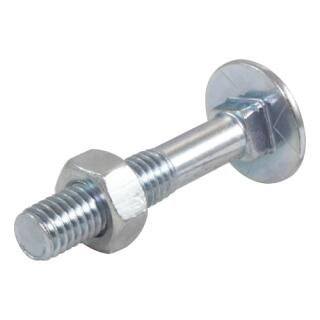 DIN 603 Schlossschrauben verzinkt mit Mutter Vierkantansatz M 5x40 200 Stck