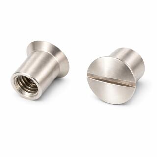 Hülsenmuttern Linsensenkkopf Schlitz Edelstahl A4 M 6x15 100 Stück