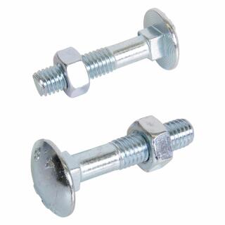 DIN 603 Schlossschrauben verzinkt mit Mutter Vierkantansatz M 12x45 100 Stck