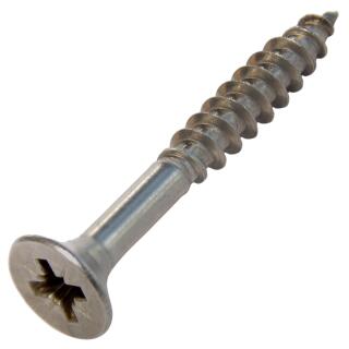 Spanplattenschrauben Senkkopf Edelstahl A2 5x80/48 TG Z 100 Stück