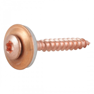 Spenglerschrauben 2tlg. mit Dichtscheibe 15 mm A2-Cu 4,5x100 TX25 100 Stück