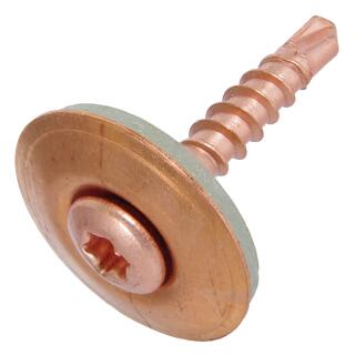 Spenglerschrauben 2tlg. mit Bohrspitze Dichtscheibe 20 mm A2-Cu 4,5x45 TX20 200 Stück