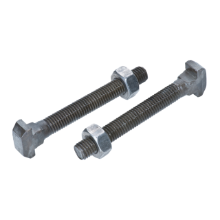 DIN 186 Hammerkopfschrauben Mu Form B Vierkant langes Gewinde Stahl 4.6 inkl. Mutter BM 8x50 25 Stück