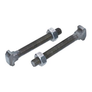 DIN 186 Hammerkopfschrauben Mu Form B Vierkant langes Gewinde Stahl 4.6 inkl. Mutter BM 16x100 10 Stck
