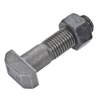 DIN 261 Hammerschrauben Mu Stahl 4.6 blank mit Sechskantmutter M 16x80 10 Stück