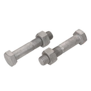 DIN 601 Bauschrauben feuerverzinkt mit Mutter Teilgewinde M 16x55 50 Stück