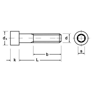 Zylinderschrauben mit Innensechskant DIN 912 8.8 Stahl galv verz M 16 M 18 