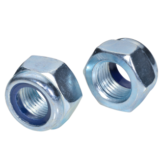 Sechskantsicherungsmuttern DIN 985 Feingewinde Kl.10 verzinkt Kunststoffring niedrige Form M 12x1 100 Stück