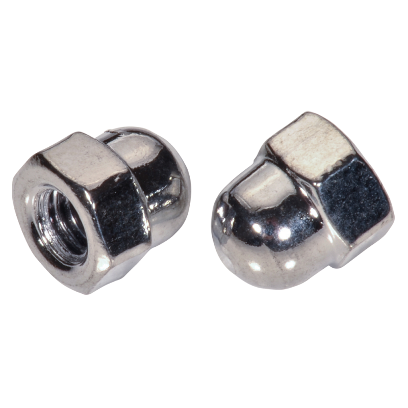 DIN 1587 Hutmuttern Sechskant Stahl Kl. 6 verchromt hohe Form, 25,18