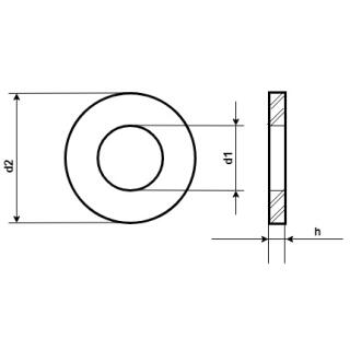 Unterlegscheiben, Eisen, verzinkt, DIN 9021, 4,3x12 mm