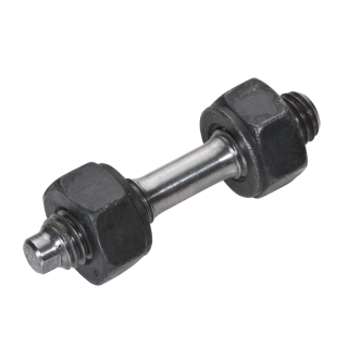 DIN 2510 Schraubenbolzen Mu Edelstahl 1.7709 AD W7 Dehnschaft langes Gewinde mit 2 Muttern Form LM 16x130 1 Stück